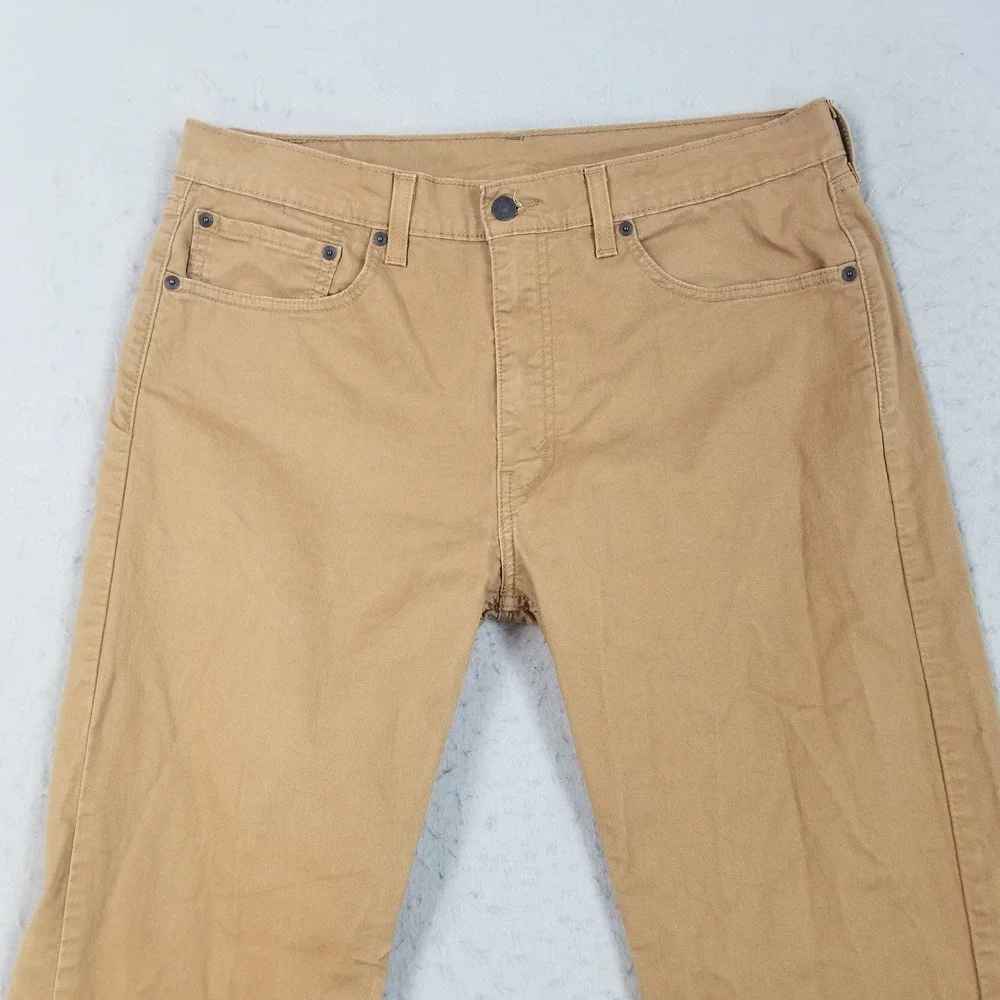 Levi's Pants Mens 36x30 Tan 505 Regular Fit Khaki Cotton Stretch Straight Leg